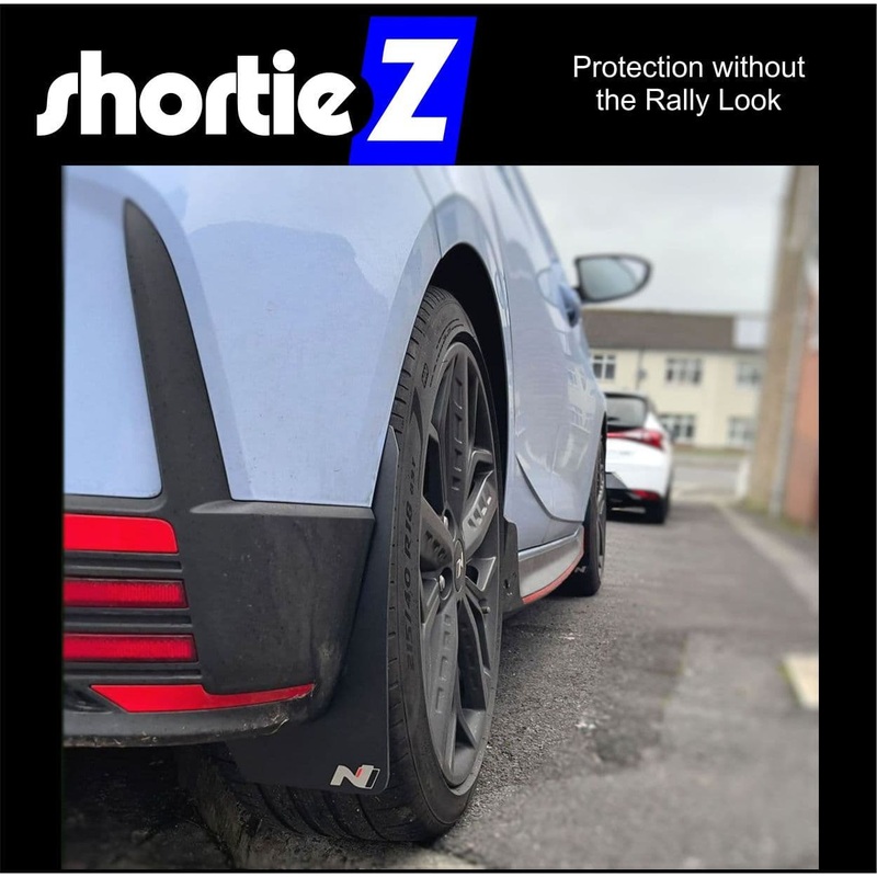 *ShortieZ* to fit Hyundai i20N / N-Line (Hatchback) mudflaps 4mm PVC Gloss Black
