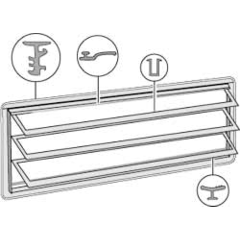 Louvered Window Seal; Gray, 68-79 II