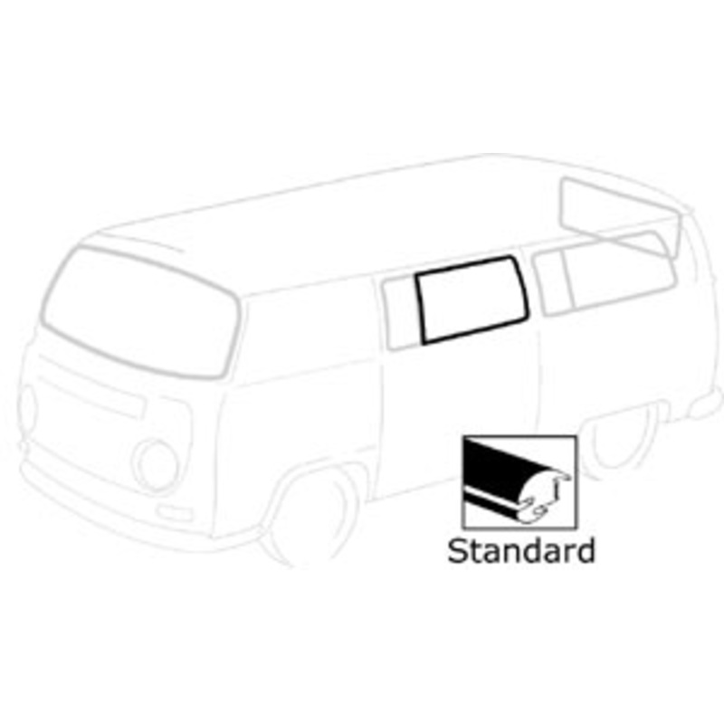 Window Seal, center side window w/Vent, Cal; Bay Bus