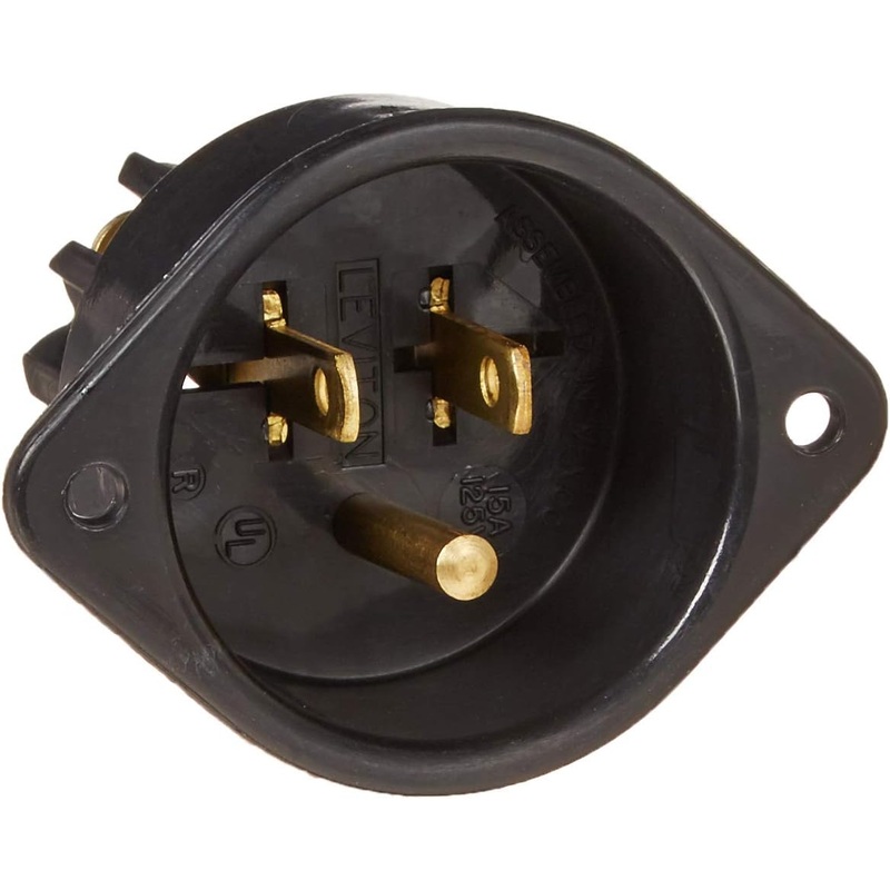 Flanged Inlet Receptacle, 15 Amp, 125 Volt