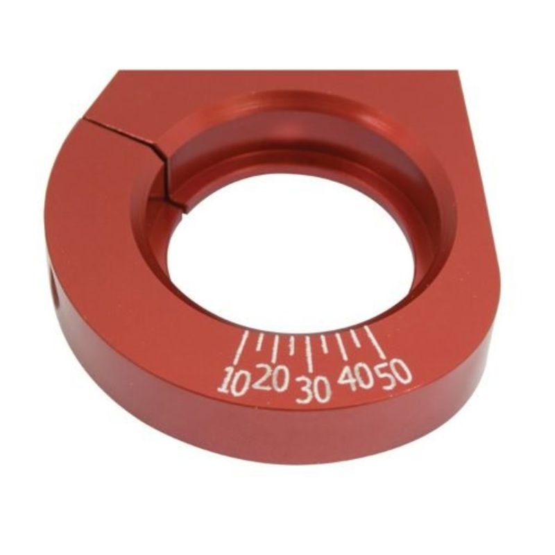 Distributor Clamp with Ignition Timing Marks, Red Billet