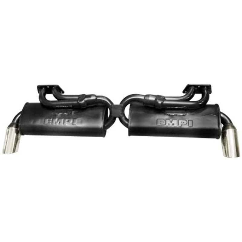 EMPI 2-Tip Exhaust, Black w/Chrome Tips, Type 2