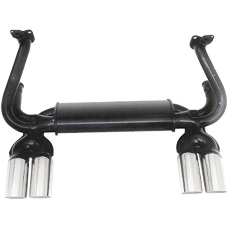 EMPI 3414 4-Tip Extractor Exhaust, Black with Chrome Tips, 1300-1600cc