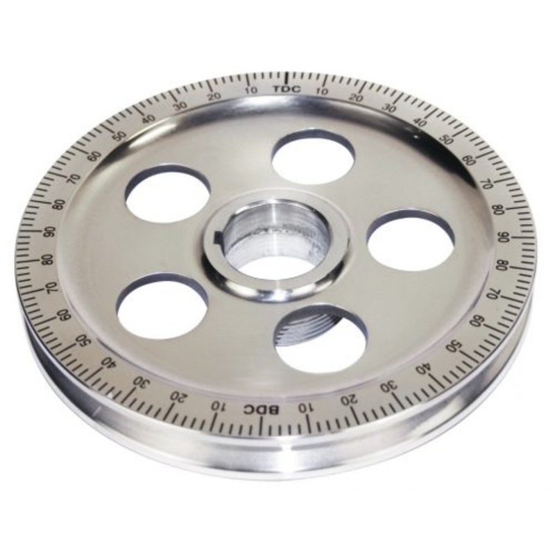 Crankshaft Pulley, Polished with Holes, Black Numbers