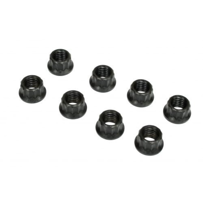 EMPI 2988 12 Point 8mm Engine Nuts, Black, 8 pieces, 8mm-1.25