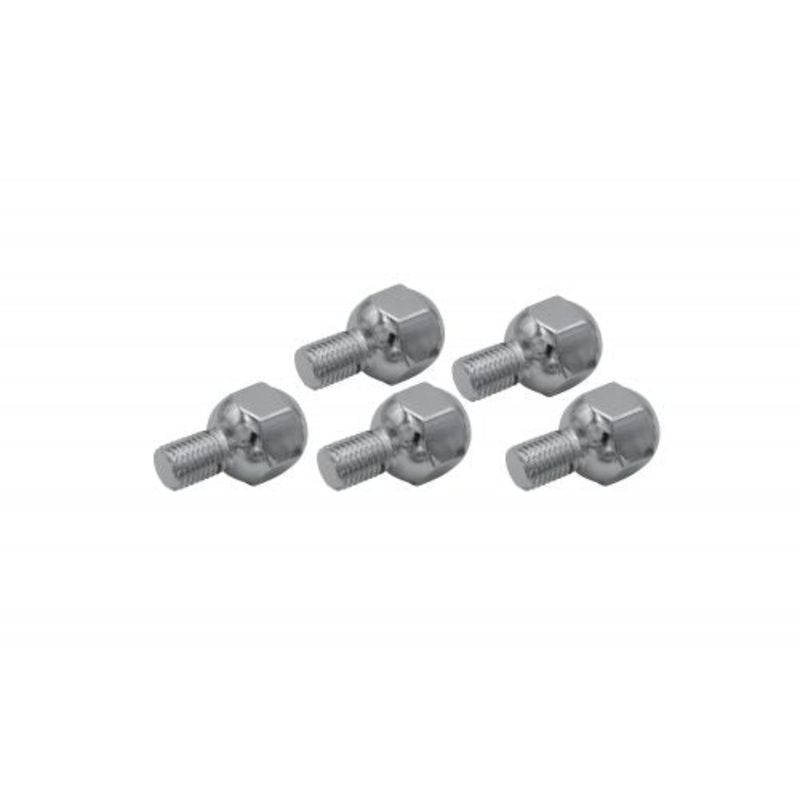 Chrome Lug Bolts – M12-1.5, 15mm Long, Set of 5, Steel Wheels