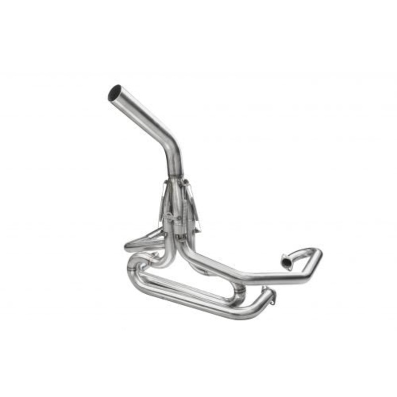 BUGPACK Stainless Steel Competition Exhaust with Straight Stinger, 1 1/2 Diameter Tubing