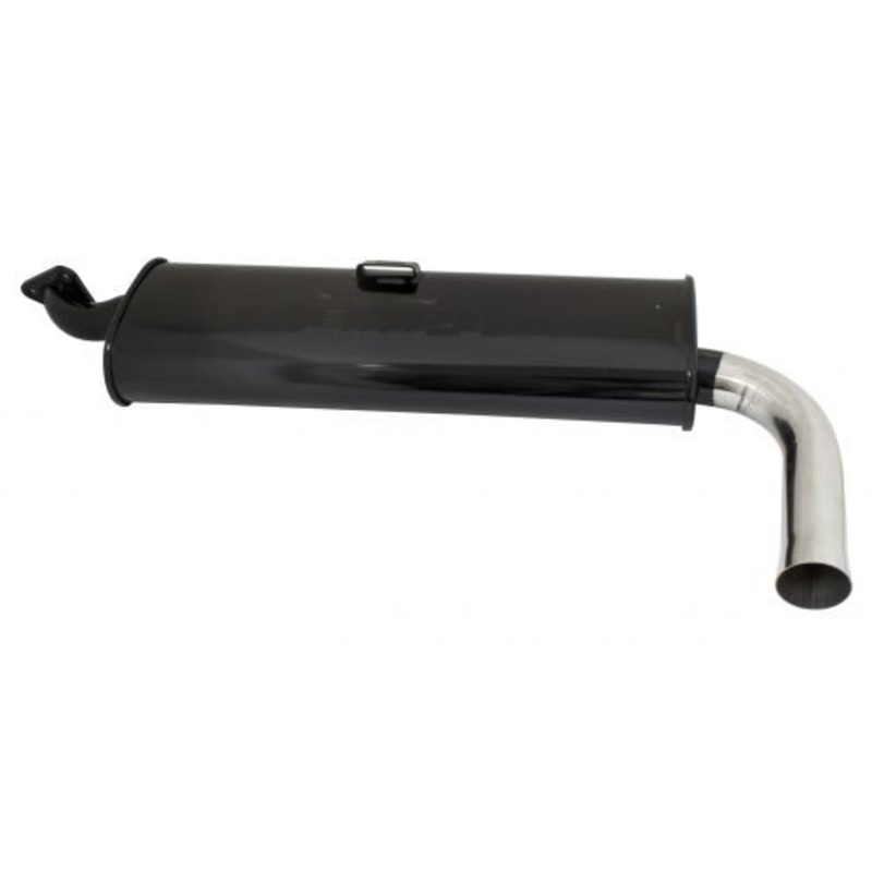 EMPI Single Outlet Quiet Style Muffler, Black with Chrome Tip, 63-71 II