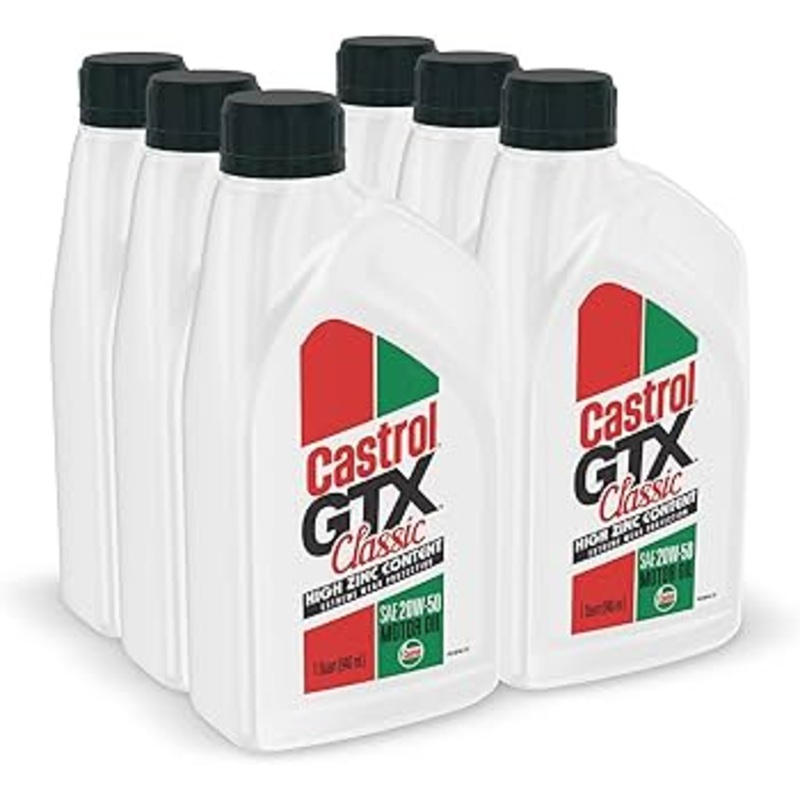 20W-50 High Zinc Motor Oil, Castrol GTX Classic One Quart