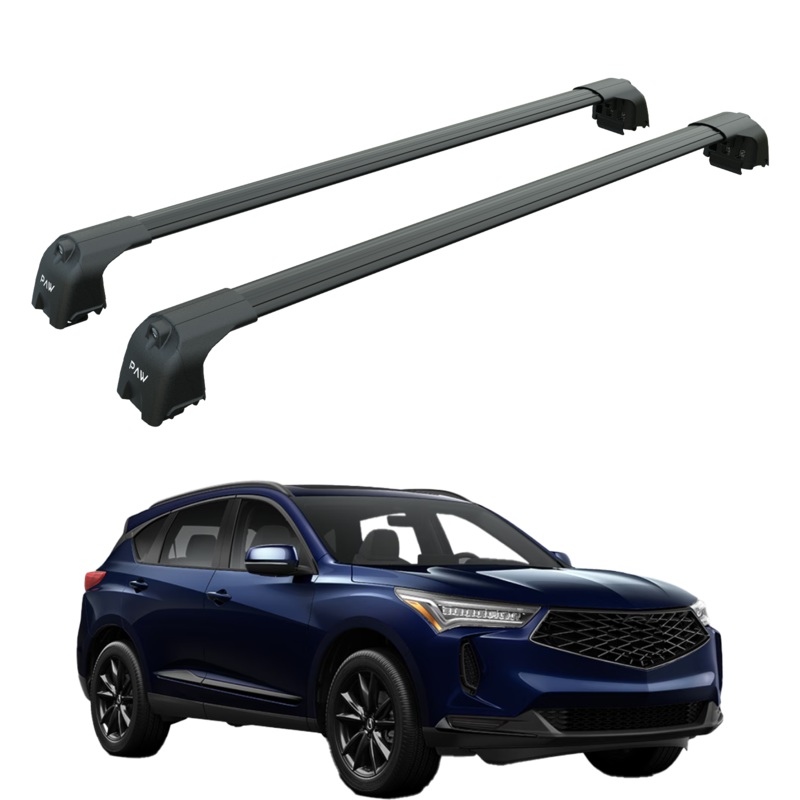 For Acura RDX 2019-2025 Roof Rack Cross Bars Flush Rail Point Alu Black