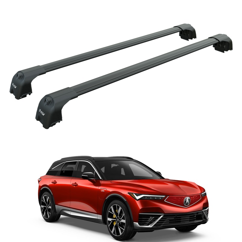 For Acura ZDX 2024-2025 Roof Rack Cross Bars Flush Rail Point Alu Black