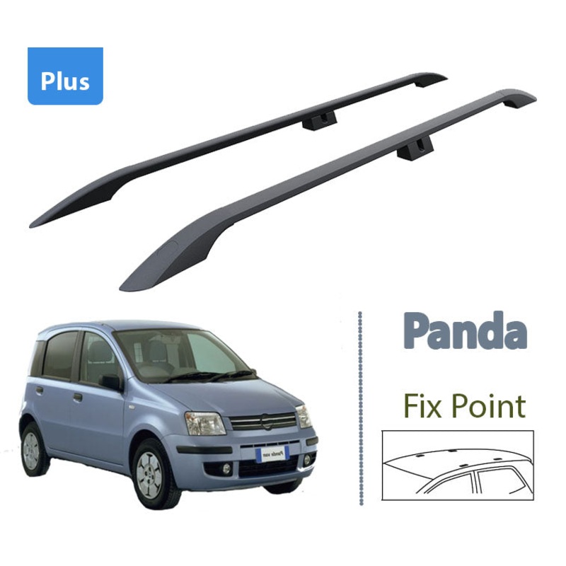 For Fiat Panda 169 2003-2012 Roof Racks, Roof Boxes or Roof Bike Racks Black