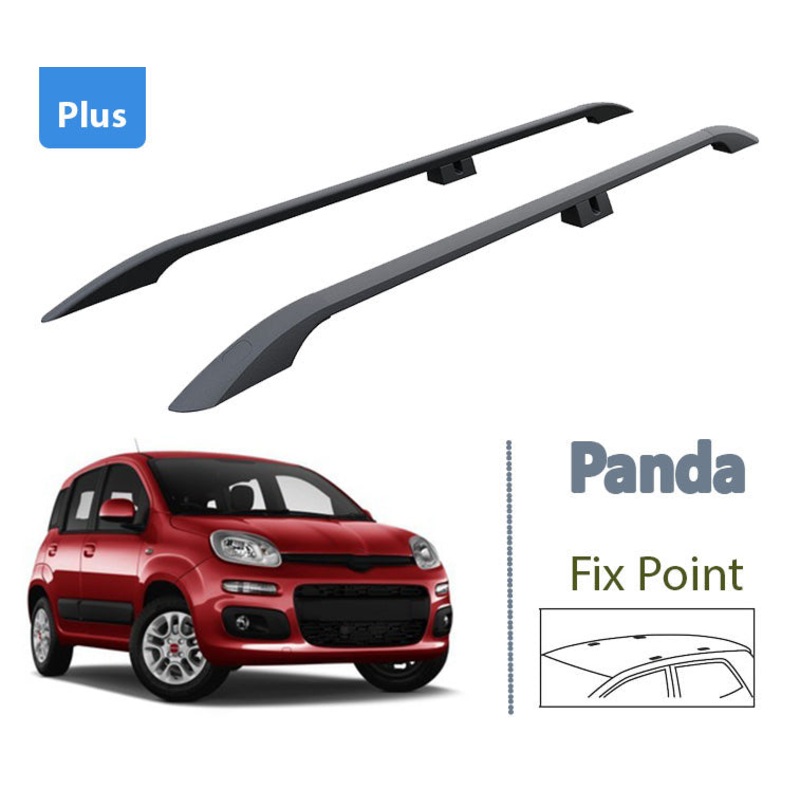 For Fiat Panda 319 2011-2025 Roof Racks, Roof Boxes or Roof Bike Racks Black