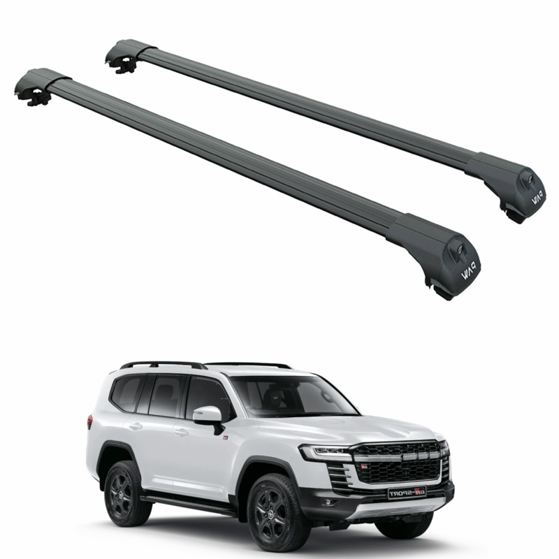 For Toyota Land Cruiser j300 2021-2025 Roof Rack Cross Bars Raised Rail Black