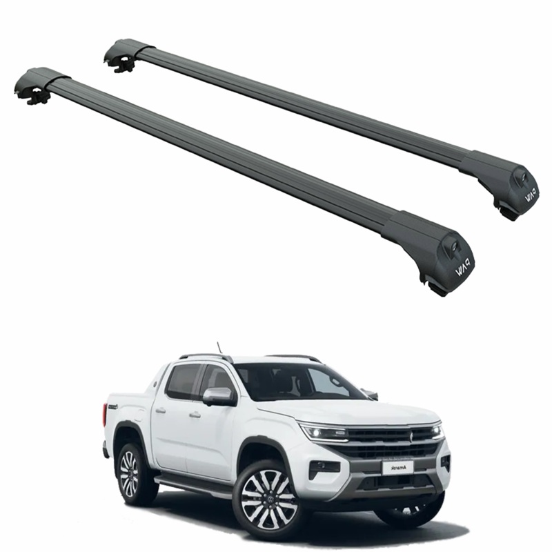 For Volkswagen Amarok Aventura 2020-2025 Roof Rack Cross Bar Raised Rail Black