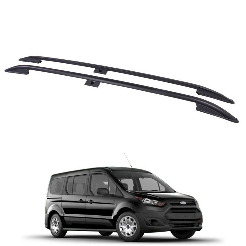 For Ford Transit Connect 2013-2024 SWB Van Roof Side Rails Ultimate Style Alu Black