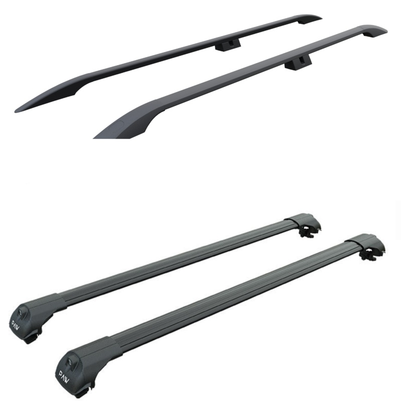 For Ford Transit Courier 2013-2023 Roof Side Rails and Roof Rack Cross Bar Alu Black