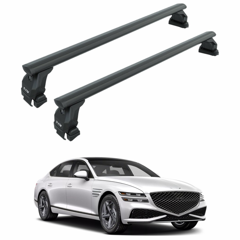 For Genesis G80 2017-2020 Roof Rack Cross Bars Metal Bracket Normal Roof Alu Black
