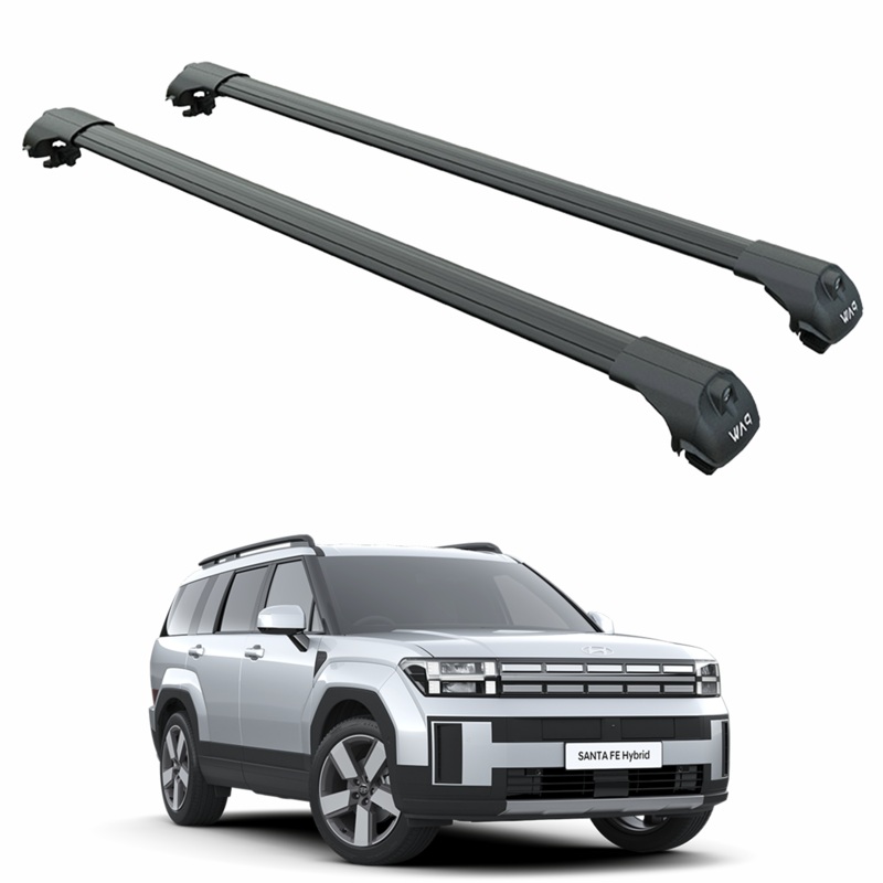 For Hyundai Santa Fe 2024-2025 Roof Rack Cross Bars Raised Rail Black