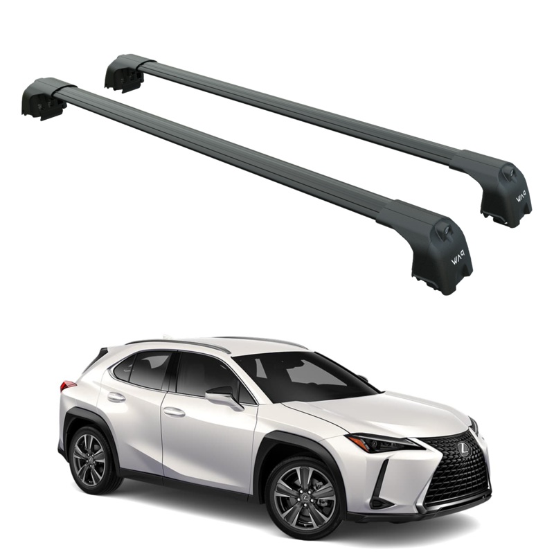 For Lexus UX 2019-2025 Roof Rack Cross Bars Flush Rail Pro 2 Alu Black