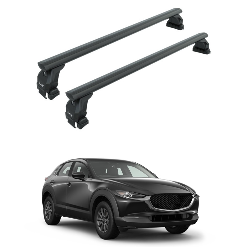 For Mazda CX 30 S 2020-2025 Roof Rack Cross Bars Fix Point Alu Black