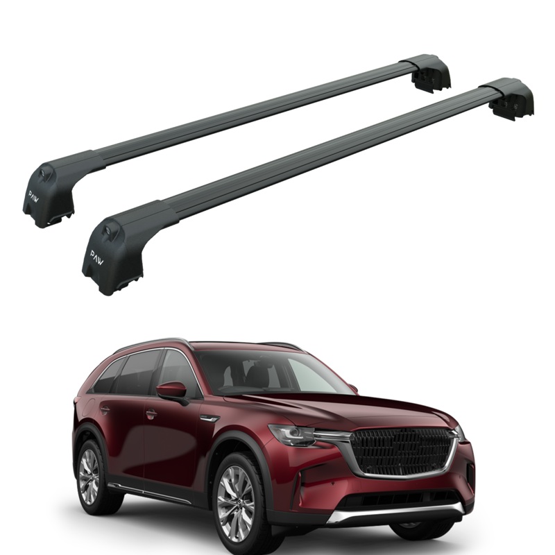 For Mazda CX-90 2024-2025 Roof Rack System, Aluminium Cross Bar, Flush Rail, Black