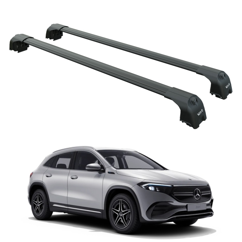 For Mercedes Benz EQA SUV 2021-2025 Roof Rack Cross Bars Flush Rail Alu Black