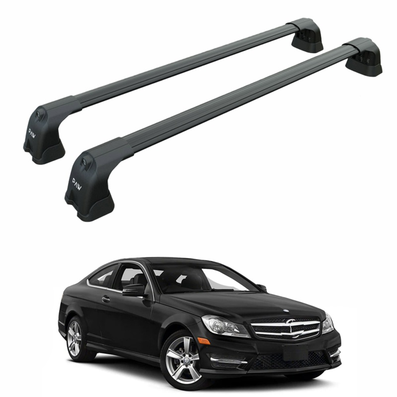 For Mercedes C Coupe C204 2007-2014 Roof Rack Cross Bars Fix Point Alu Black