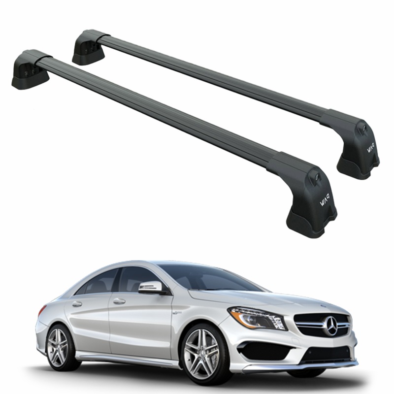 For Mercedes CLA C117 2014-2020 Roof Rack Cross Bars Fix Point Alu Black