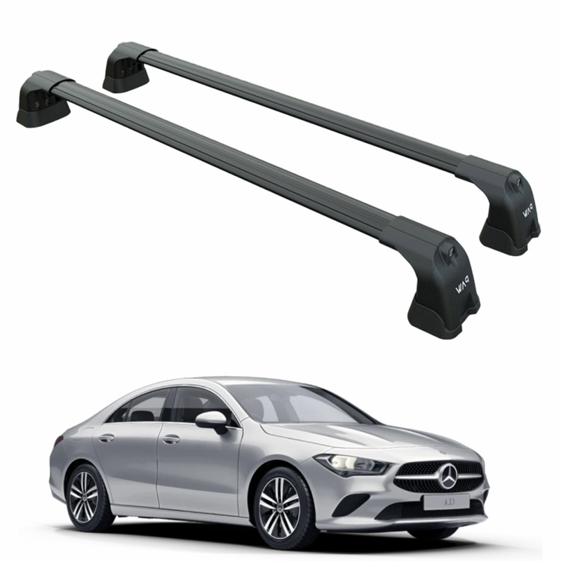For Mercedes CLA C118 2020-2024 Roof Rack Cross Bars Fix Point Alu Black