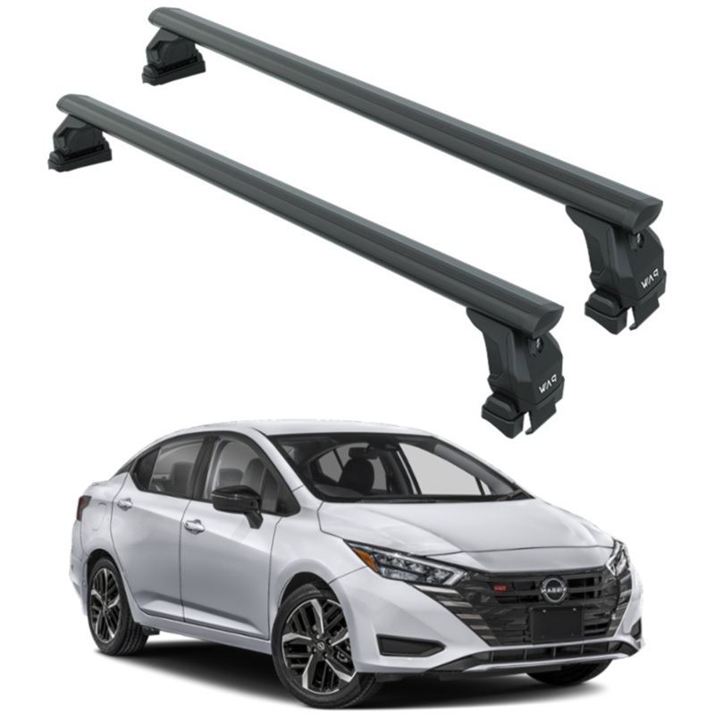 For Nissan Versa 2020-2025 Roof Rack Cross Bars Normal Roof Alu Black