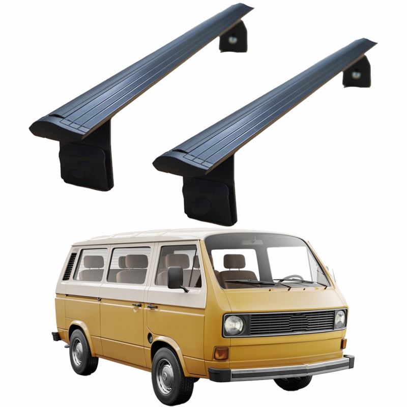 For Volkswagen Transporter T3 1980-1990 Roof Rack Cross Bars Rain Gutters Black 2 QTY