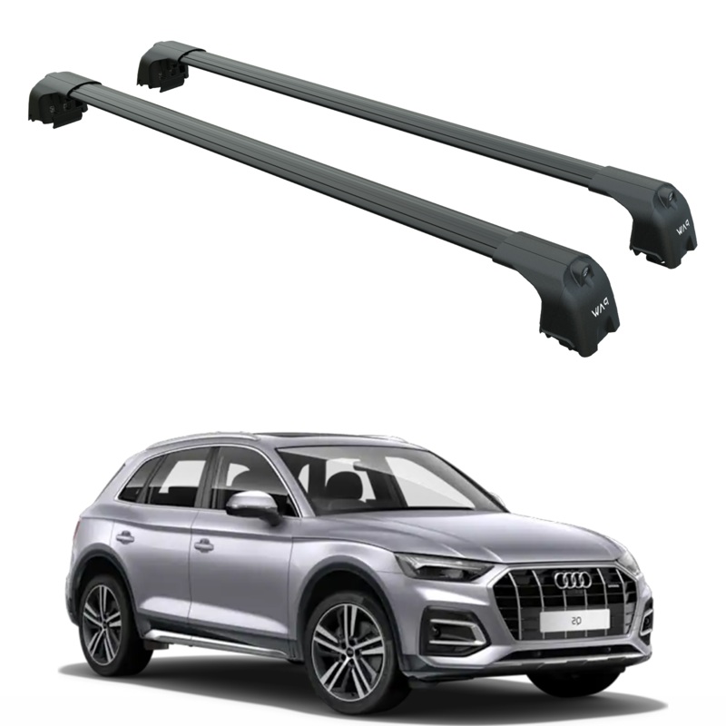 For Audi Q5 Sportback 2021-2025 Roof Rack Cross Bars Flush Rails Alu Black