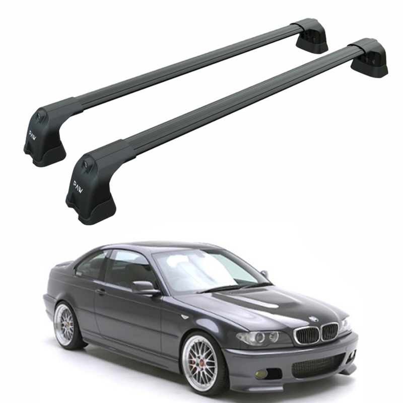 For Bmw 3 Coupe E46 1999-2006 Roof Rack Cross Bars Fix Point Black