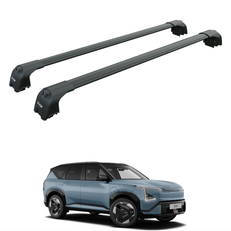 For Kia EV5 2023-2025 Roof Rack Cross Bars Flush Rail Alu Black