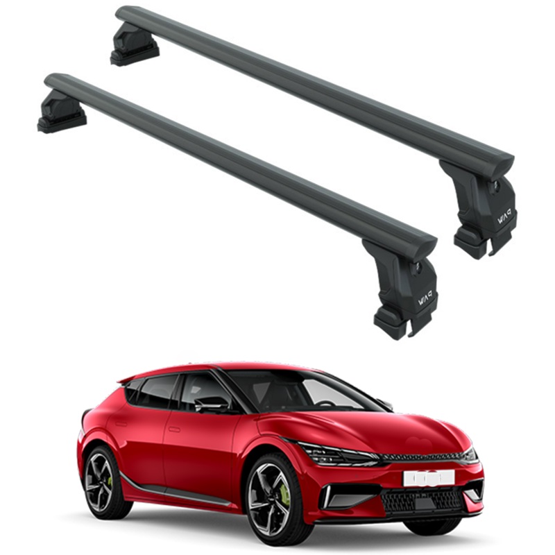 For Kia EV6 2019-2025 Roof Rack Cross Bars Normal Roof Alu Black