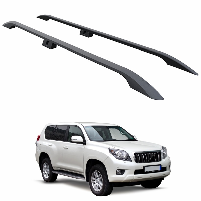 For Land Cruiser Prado J120 2002-2009 Roof Rails Baggage Luggage Rack Rail Black