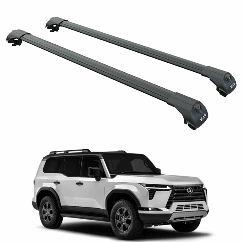 For Lexus GX 550 2024-2025 Raised Roof Rail Roof Rack Cross Bars Raised Rail Black
