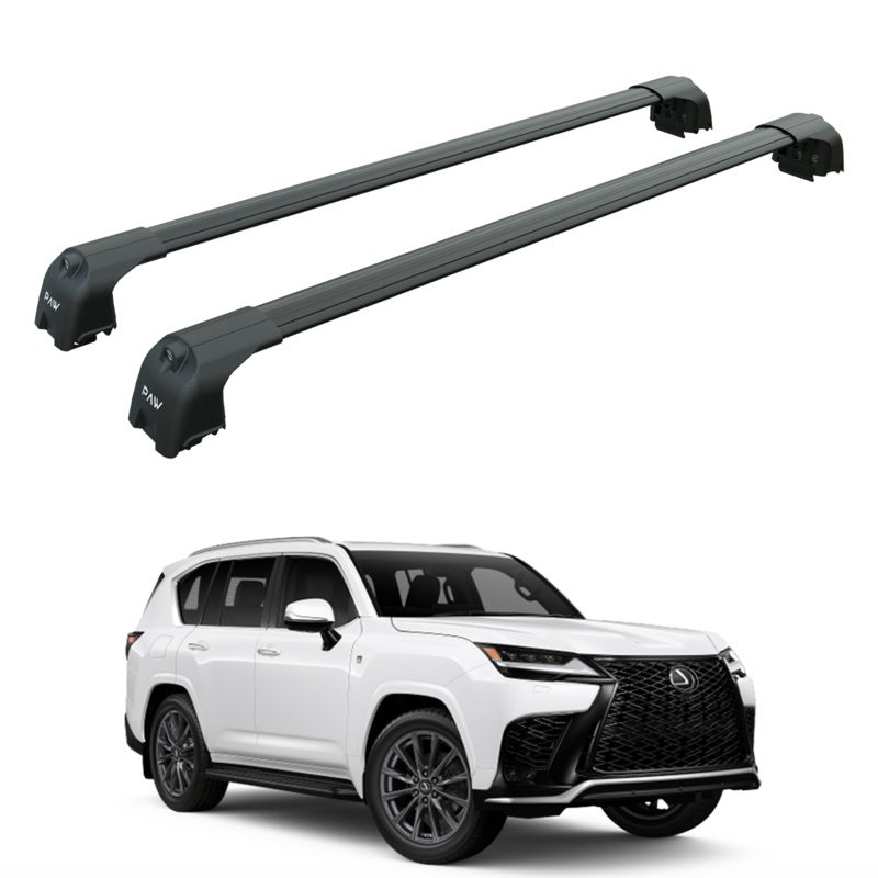For Lexus LX 600 2021-2025 Roof Rack Cross Bars Flush Rail Alu Black