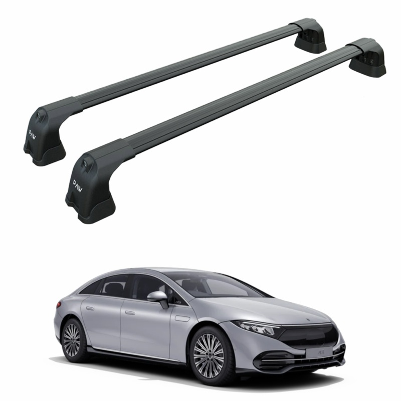 For Mercedes Benz EQS Sedan 2021-2025 Roof Rack Cross Bars Fix Point Alu Black