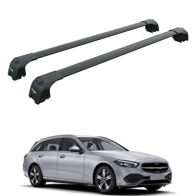 For Mercedes C Estate S206 2021-2025 Roof Rack Cross Bars Flush Rail Alu Black