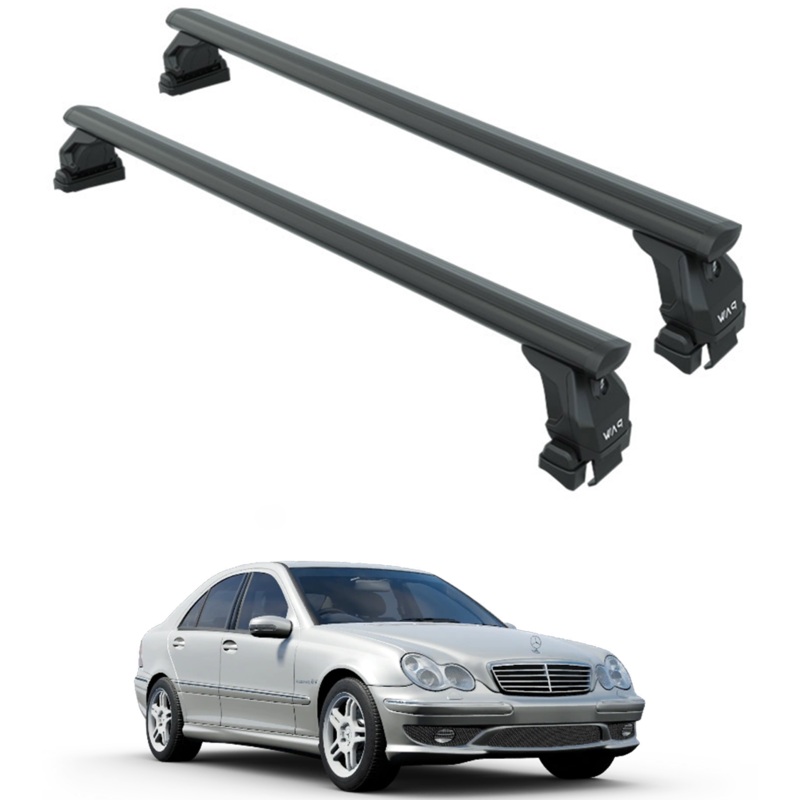 For Mercedes C Sedan Series W203 Roof Rack System, Aluminium Cross Bar, Normal Roof, Black