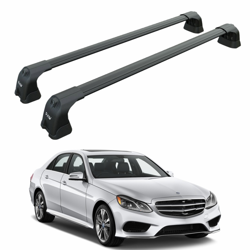 For Mercedes E Sedan W212 2013-2017 Roof Rack Cross Bars Fix Point Alu Black