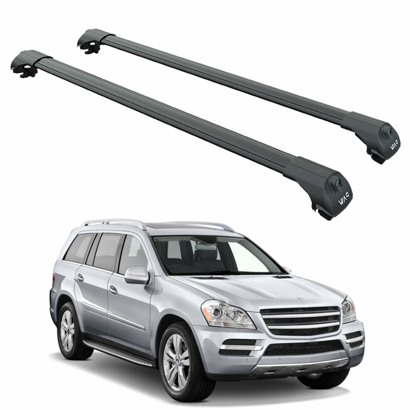 For Mercedes GL X164 2006-2014 Roof Rack Cross Bars Raised Rail Black