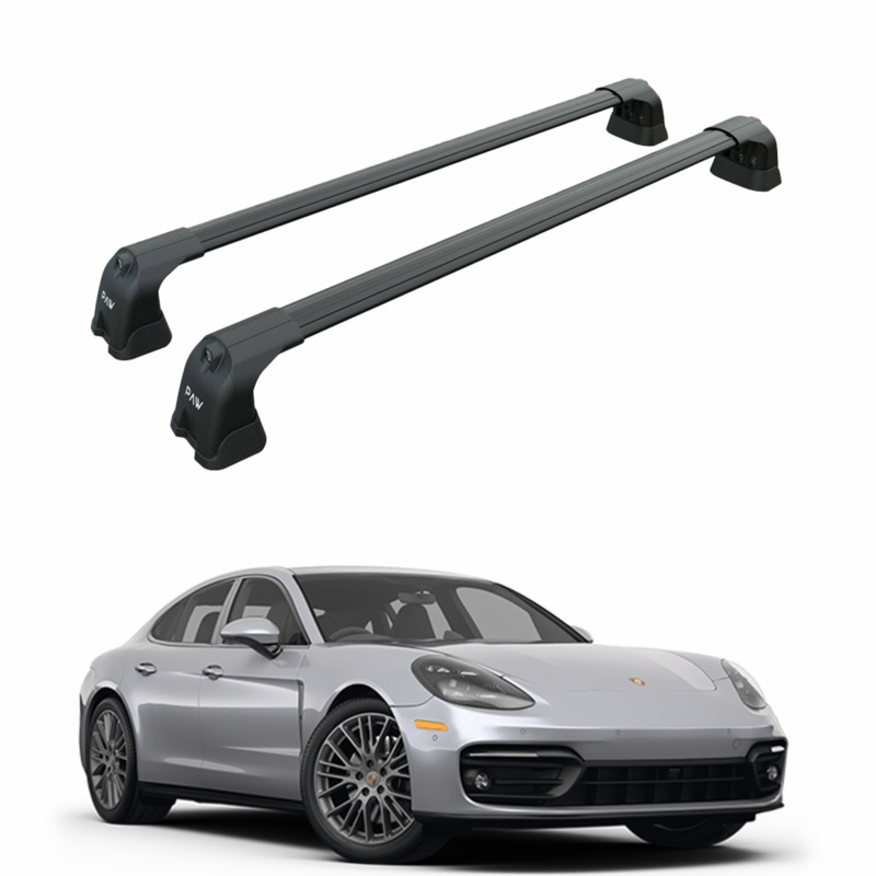 For Porsche Panamera 2009-2016 Roof Rack Cross Bars Fix Point Alu Black