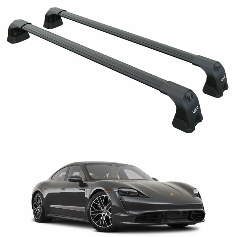 For Porsche Taycan 2019-2025 Roof Rack Cross Bars Fix Point Alu Black