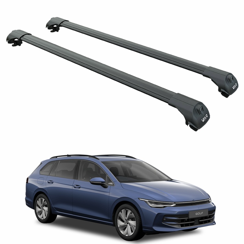 For Volkswagen Golf Alltrack 2020-2025 Roof Rack Cross Bar Raised Rail Black