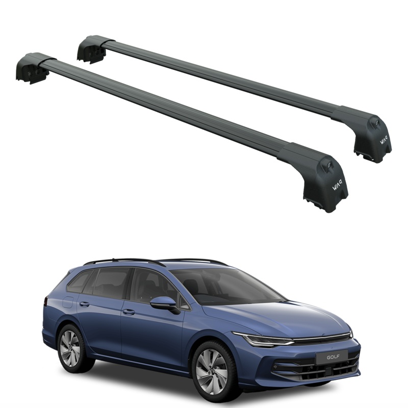 For Volkswagen Golf Alltrack 2020-2025 Roof Rack Cross Bar Raised Rail Pro 2 Black