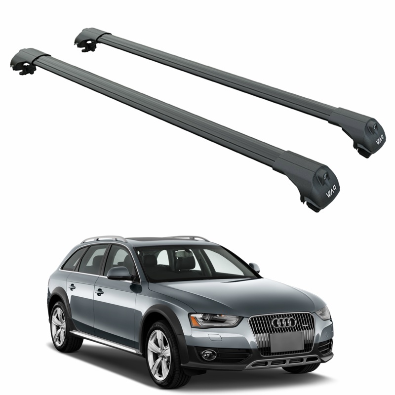 For Audi A4 Allroad B8 2008-2017 Roof Rack Cross Bars Raised Rail Black