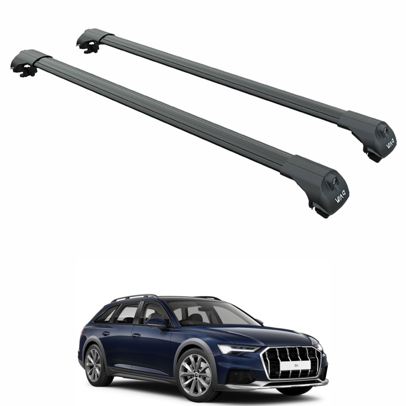 For Audi A6 C8 Allroad 2019-2025 Roof Rack Cross Bars Raised Rails Black
